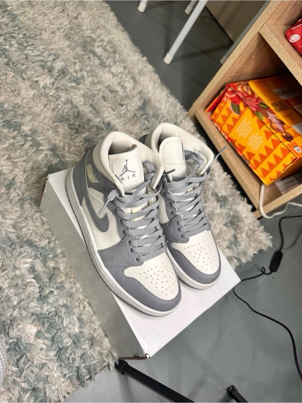 Jordan Women’s Mids Light Gray and White